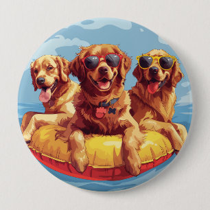 Bóton Redondo 10.16cm Cachorros de ouro para varejo Piscinas de verão