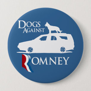 Bóton Redondo 10.16cm Cães contra Mitt Romney .png
