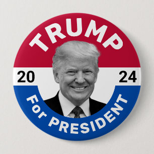 Bóton Redondo 10.16cm Campanha Eleitoral Retro Vintage Trump Presidente