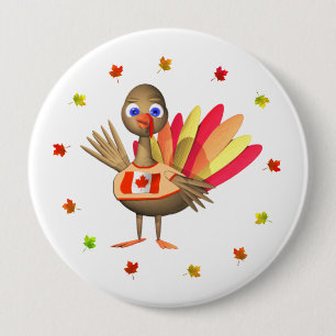 Bóton Redondo 10.16cm Canadense de Ação de Graças Baby Turkey