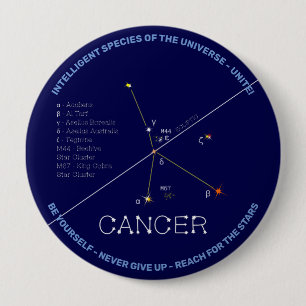 Bóton Redondo 10.16cm Cancer de constelação Zodiac