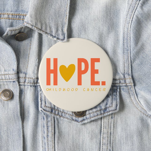 Bóton Redondo 10.16cm cancer de infância Ouro ESPERANÇA Botões (In Situ)