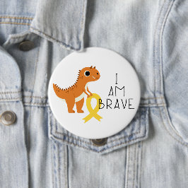 Bóton Redondo 10.16cm cancer infantil. Sou corajoso. Botao