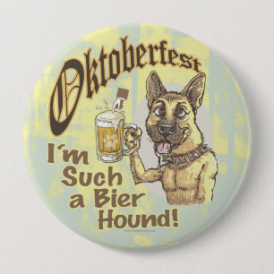 Bóton Redondo 10.16cm Cão da cerveja de Oktoberfest