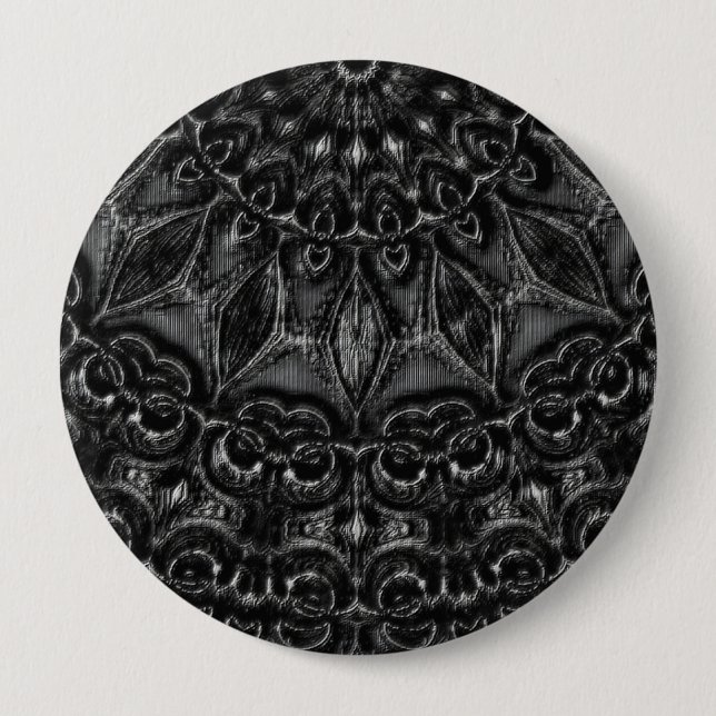 Bóton Redondo 10.16cm Carvões de Mandala (Frente)