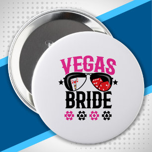 Bóton Redondo 10.16cm Casamento em Vegas - Noiva - Despedida de Solteira