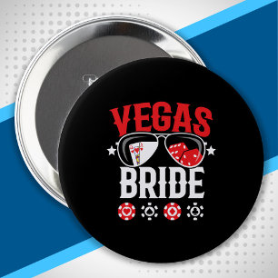Bóton Redondo 10.16cm Casamento em Vegas - Noiva - Despedida de Solteira
