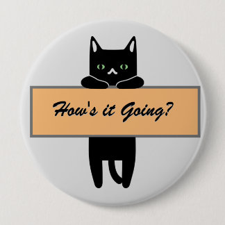 Bóton Redondo 10.16cm Cat holding a sign Button Badge