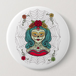 Bóton Redondo 10.16cm Catrina Día de Muertos Web