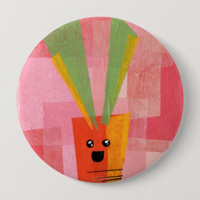 Bóton Redondo 10.16cm Cenoura! Vegeta-Botão (Frente)