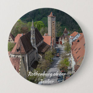 Bóton Redondo 10.16cm Centro histórico de Rothenburg ob der Tauber visto