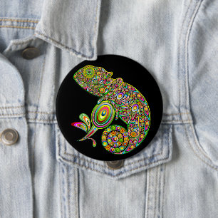 Bóton Redondo 10.16cm Chameleon Psychedelic Fantasy
