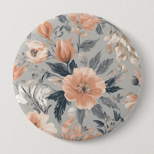 Bóton Redondo 10.16cm Chique Floral Elegante Vintage