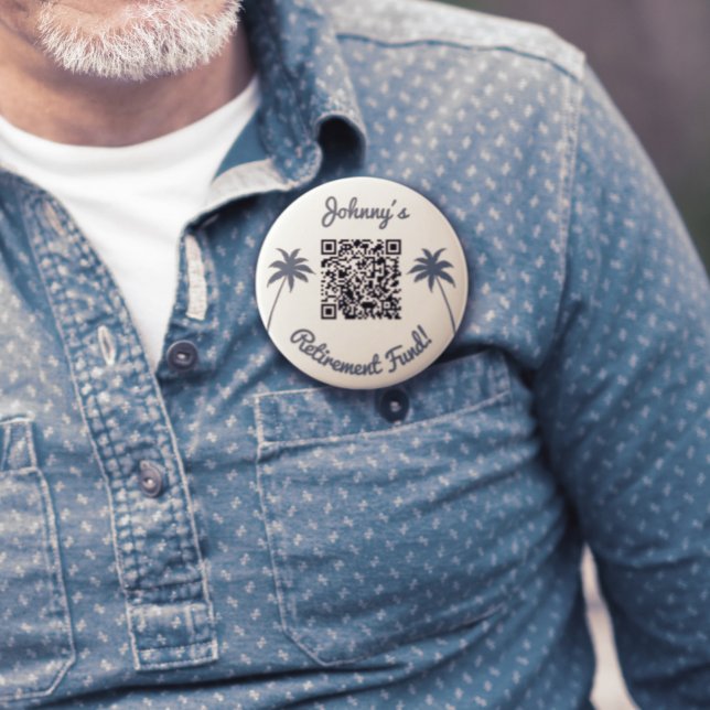 Bóton Redondo 10.16cm Código qr do fundo de pensões (Criador carregado)