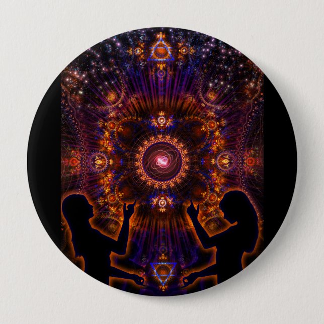 Bóton Redondo 10.16cm Como Acima, Abaixo (Frente)