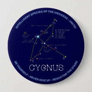 Bóton Redondo 10.16cm Constelação do hemisfério norte Cygnus