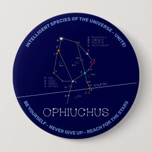 Bóton Redondo 10.16cm Constelação Zodiac Ophiuchus