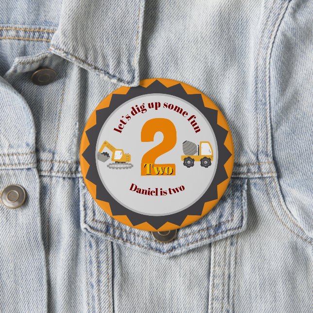 Bóton Redondo 10.16cm Construction Dump Truck (In Situ)