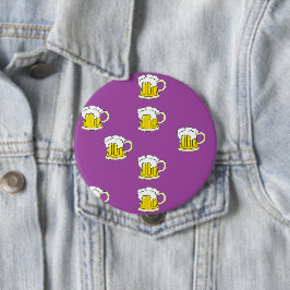 Bóton Redondo 10.16cm Copo de cerveja espumante em roxo