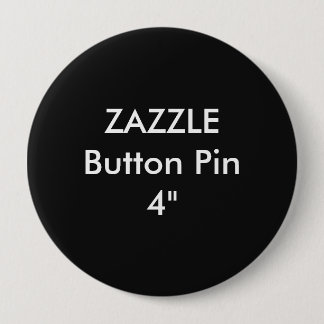Bóton Redondo 10.16cm Costume vazio 4" de Zazzle PRETO enorme do Pin do