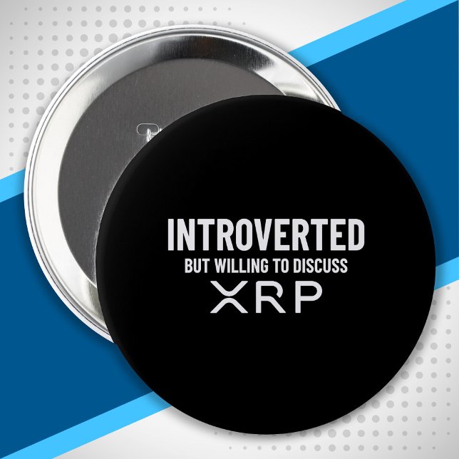 Bóton Redondo 10.16cm Cota de Memória de Criptomoeda XRP Introduzida Fun (Criador carregado)