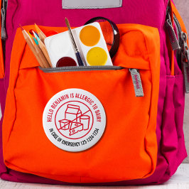 Bóton Redondo 10.16cm Crachá de alergia aos laticínios