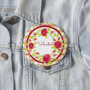 Bóton Redondo 10.16cm Crachá do voluntário