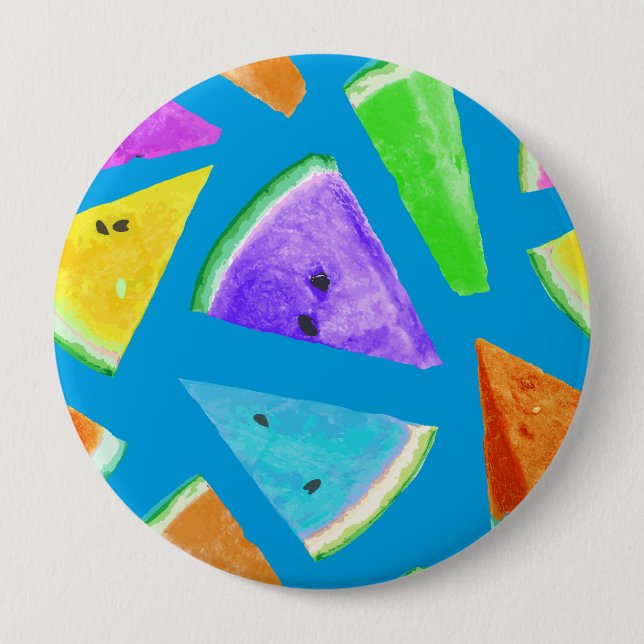 Bóton Redondo 10.16cm Criação de Padrão de Melancia 10 (Frente)