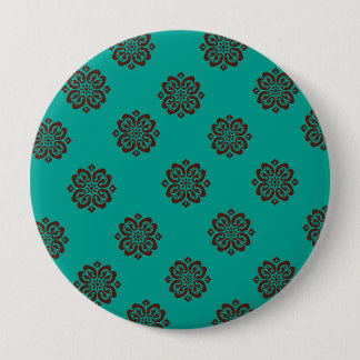 Bóton Redondo 10.16cm "Crimson Scrolls - Bold Elegance"