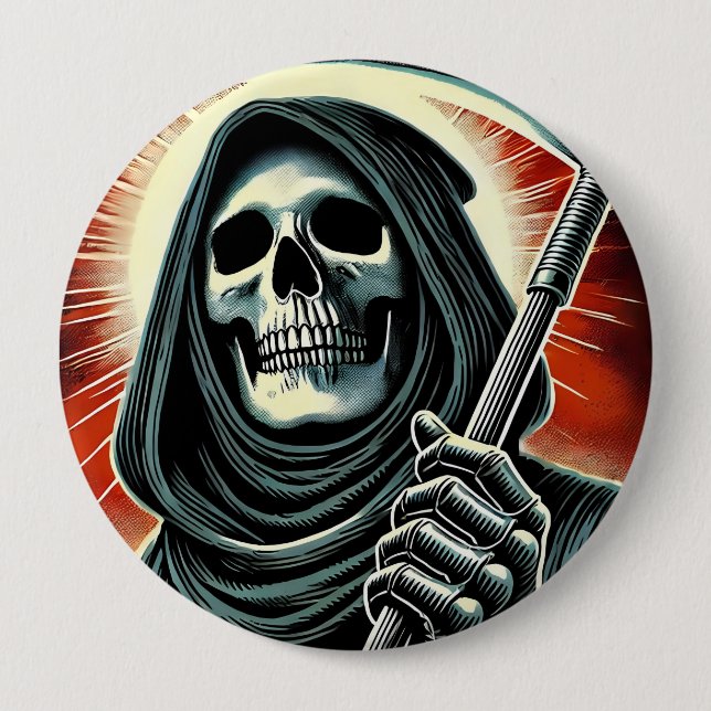 Bóton Redondo 10.16cm death character illustration (Frente)