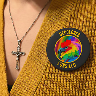 Bóton Redondo 10.16cm DeColores Cursillo Colorful Rooster Vivid Rainbow 