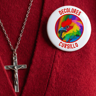 Bóton Redondo 10.16cm DeColores Cursillo Colorful Rooster Vivid Rainbow 