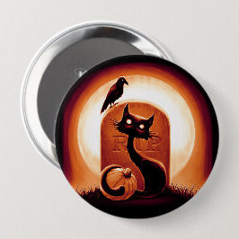 Bóton Redondo 10.16cm Derpy Halloween Cat por Tombstone