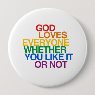 BÓTON REDONDO 10.16CM DEUS ADORA TODOS -