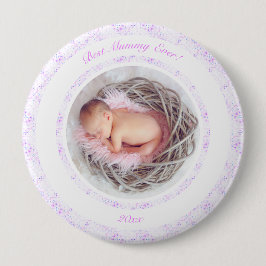 Bóton Redondo 10.16cm Dia das Mães Lilás Rosa Melhor Múmia Alguma Vez Do