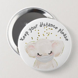 Bóton Redondo 10.16cm Distância Social do Elephant Child Corona