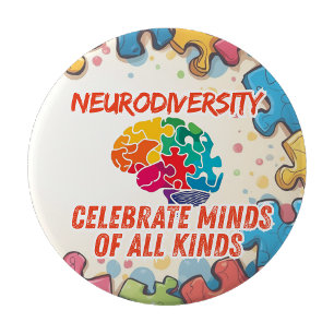 Bóton Redondo 10.16cm Distintivo de Conscientização da Neurodiversidade