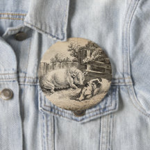 Dois porcos deitados com palha numa Caneta ao ar l