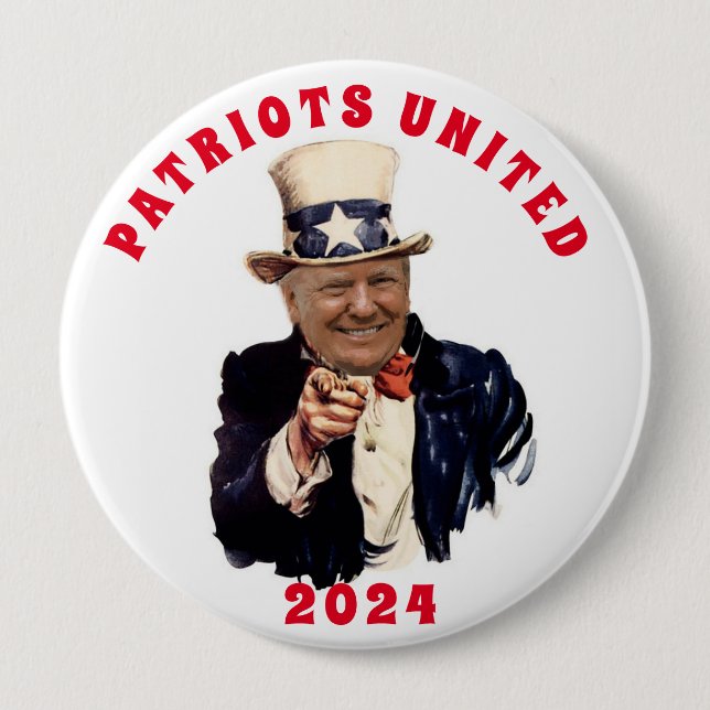 BÓTON REDONDO 10.16CM DONALD TRUMP 2020 PATRIOTS UNIDOS (Frente)