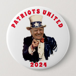 BÓTON REDONDO 10.16CM DONALD TRUMP 2020 PATRIOTS UNIDOS