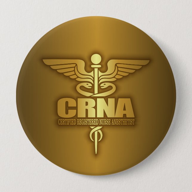 Bóton Redondo 10.16cm Dourado Caduceus (CRNA) (Frente)