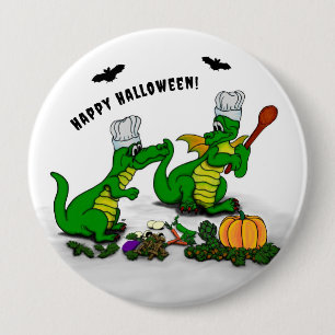 Bóton Redondo 10.16cm Dragões - Feliz Halloween! Hoje eu cozinho