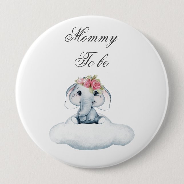 Bóton Redondo 10.16cm Dreamy Days com Rosie, o Elefante. (Frente)