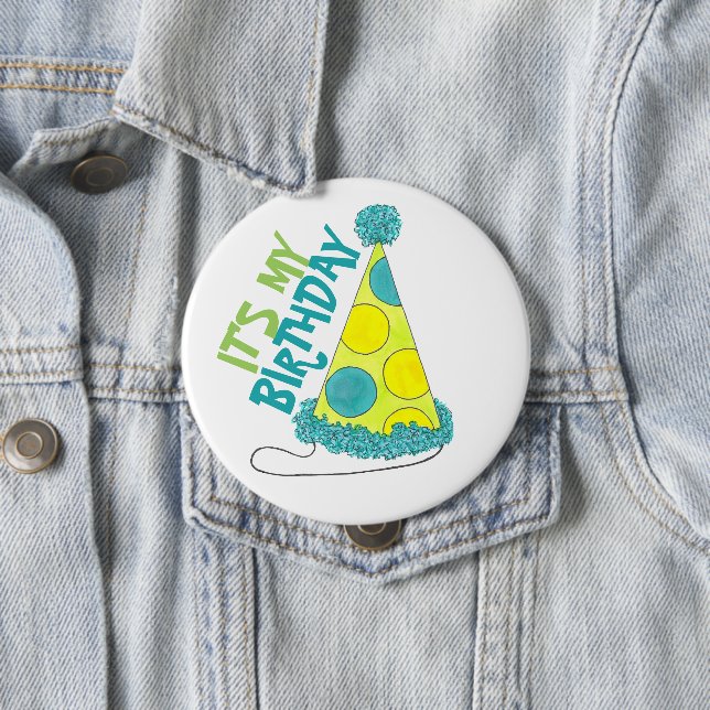 Bóton Redondo 10.16cm É o chapéu da minha Bolinhas de aniversários (In Situ)