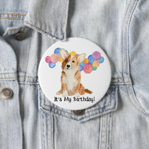 Bóton Redondo 10.16cm Editável "É o meu aniversário!" Botao