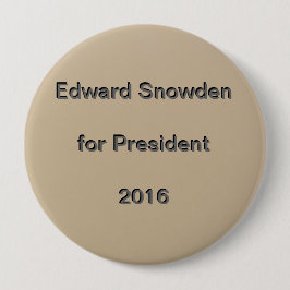 Bóton Redondo 10.16cm Edward Snowden para o presidente 2016