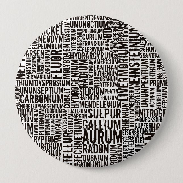 Bóton Redondo 10.16cm Elementos Químicos (Frente)