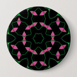 Bóton Redondo 10.16cm Emerald and Pink Kaleidoscope