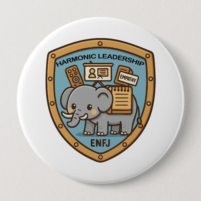 Bóton Redondo 10.16cm Empathy Elephant – Harmonic Leadership (Frente)