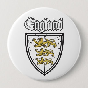 Bóton Redondo 10.16cm England Três Leões Wooden Shield